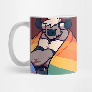 Comfy Womfy Furry Pride Bull LGBTQ Rainbow V2 Mug